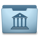 Ocean Blue Library Icon 128x128 png